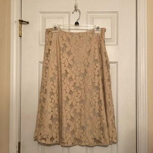 New York & Company Cream Floral Skirt